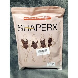 Shaperx Mock Turtle Neck Long Sleeve Bodysuit Cocoa Size XXL NEW